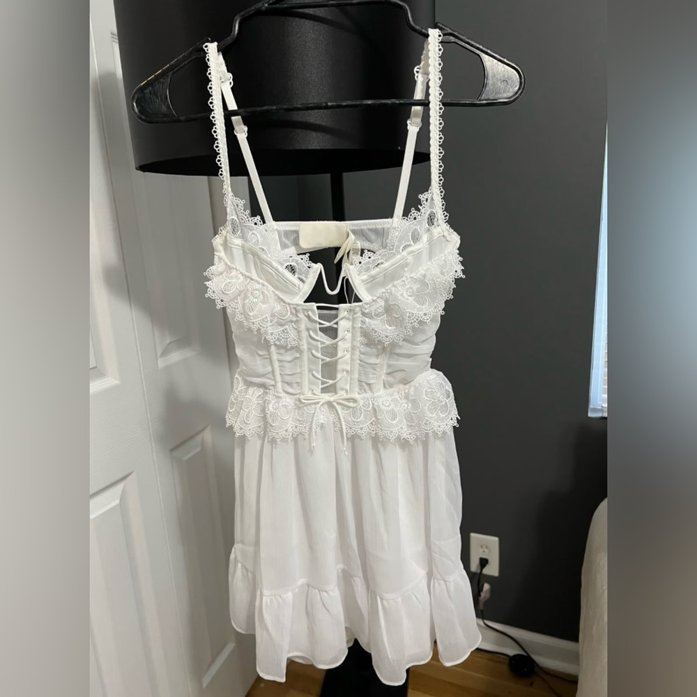 Farmhouse Floral Slip Dress For Love and Lemons White Dress - NWT - Picture 6 of 9